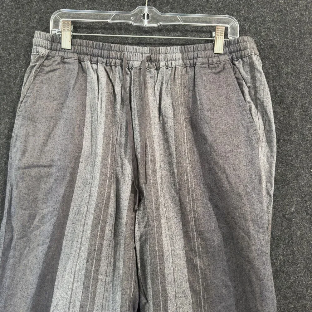 Kith Barrow Pants Men's Small Gray Striped Spring Classics 24 Drawstring